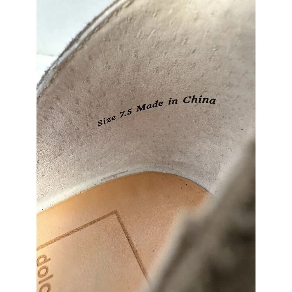 Dolce Vita Noor Espadrille Wedge Sandals 7.5 Light Gray Leather  Ankle Strap - Picture 10 of 12